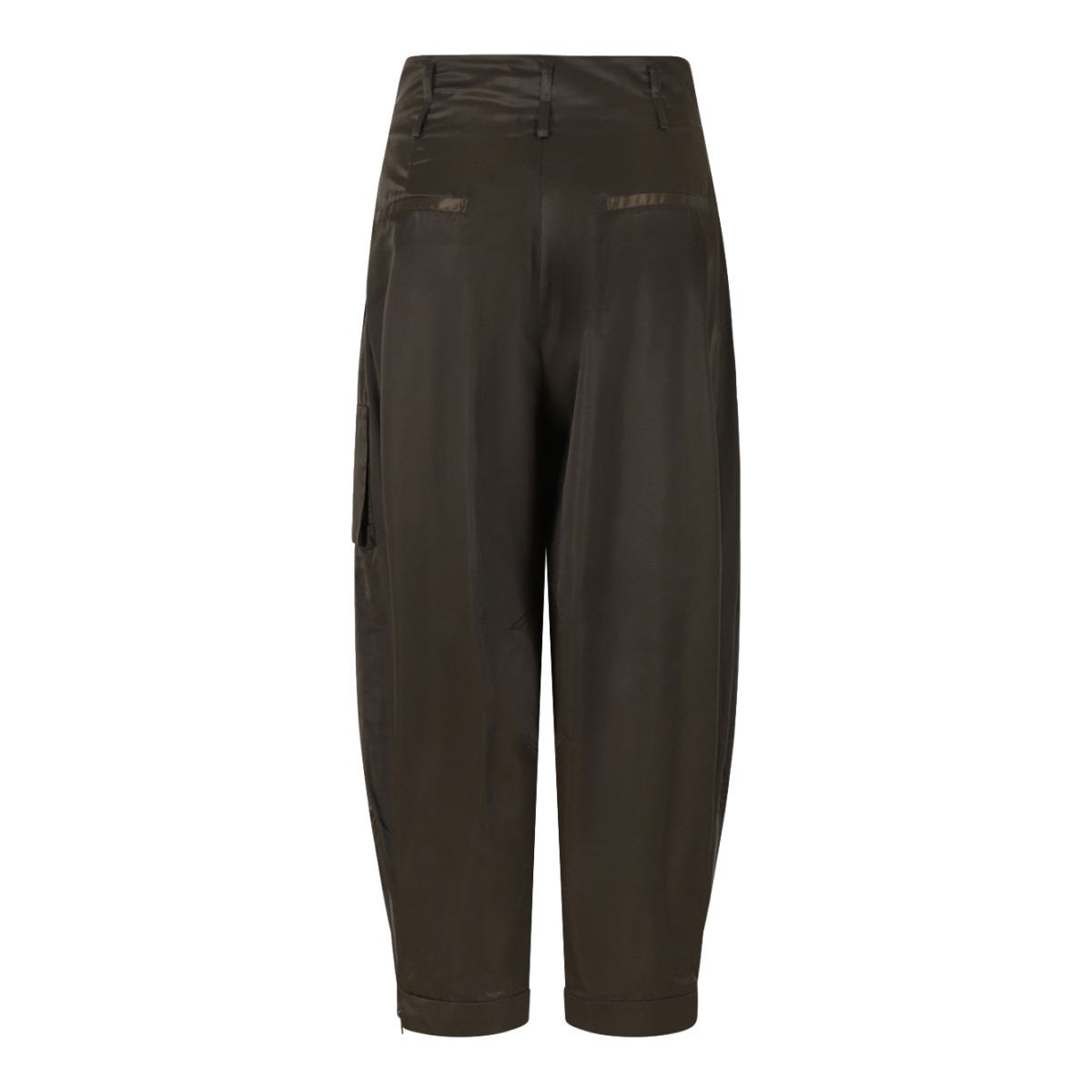 .Hui Milano Brown Draped Cargo Trousers.
