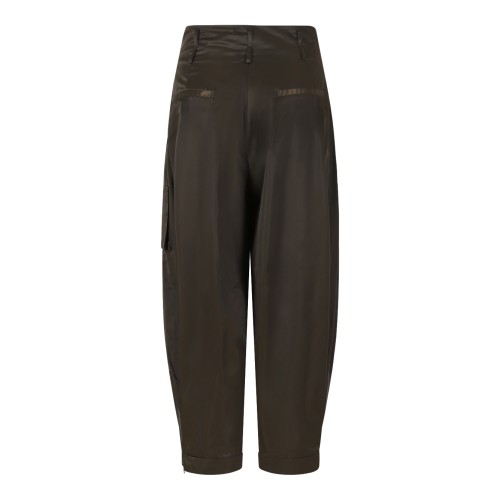 .Hui Milano Brown Draped Cargo Trousers.