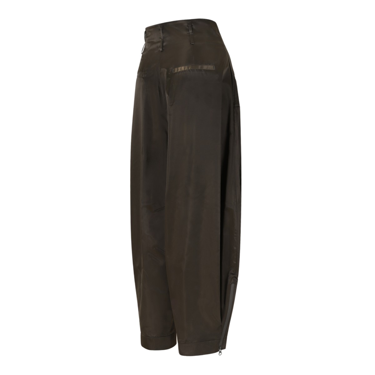 .Hui Milano Brown Draped Cargo Trousers.