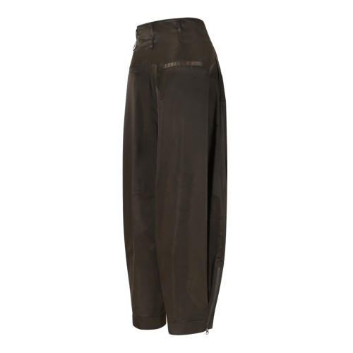 .Hui Milano Brown Draped Cargo Trousers.
