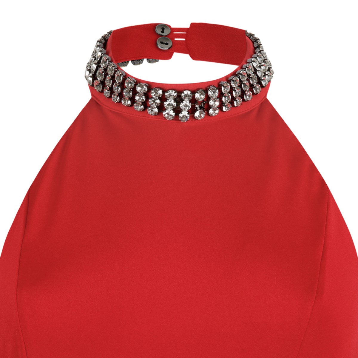 Nissa Red Halterneck Draped Maxi Dress. 