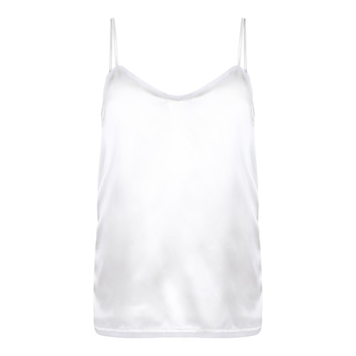 Fabiana Filippi Silver Satin Camisole Top. 