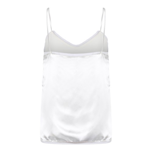 Fabiana Filippi Silver Satin Camisole Top. 