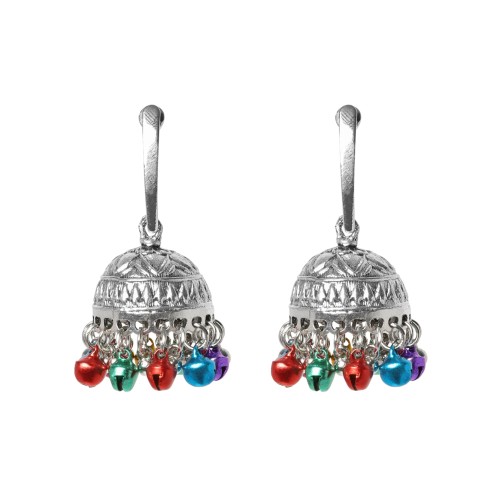 Hui Milano Silver-Tone Multicolor Beaded Drop Earrings.