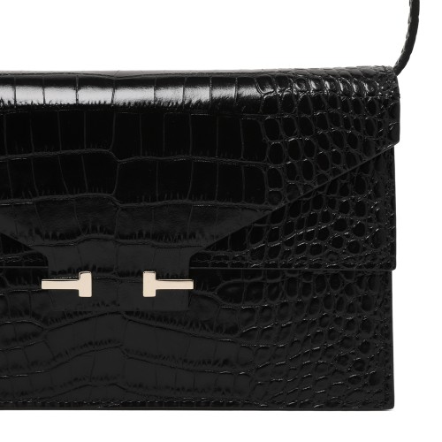 Tom Ford Black Croc-Embossed Leather Clutch.