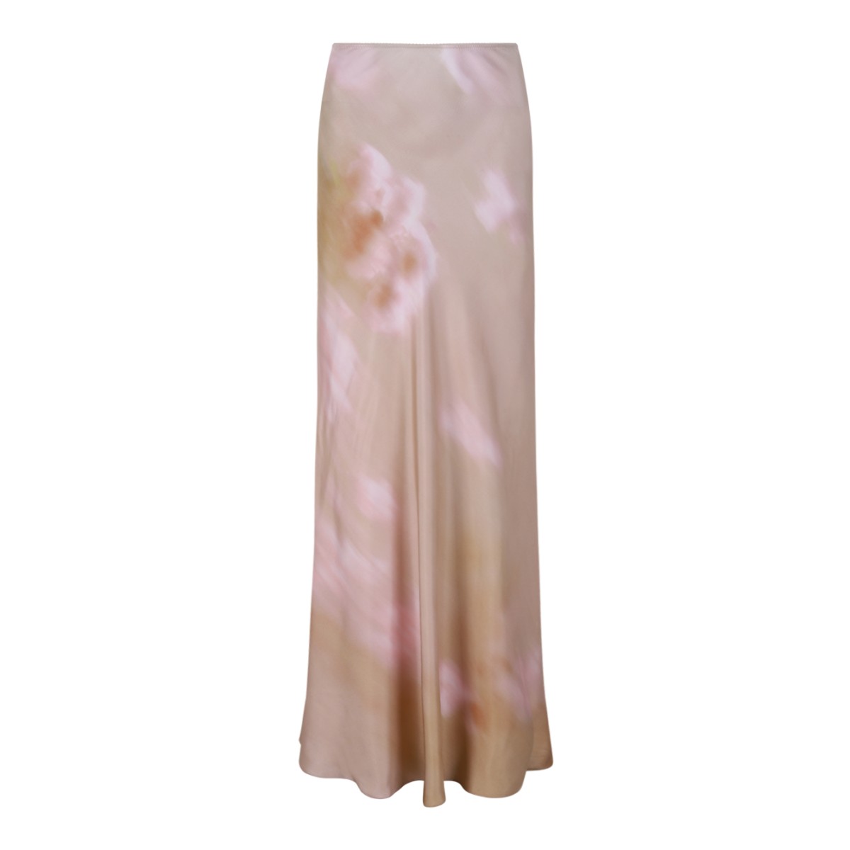 Fabiana Filippi Blush Pink Floral Satin Maxi Skirt.