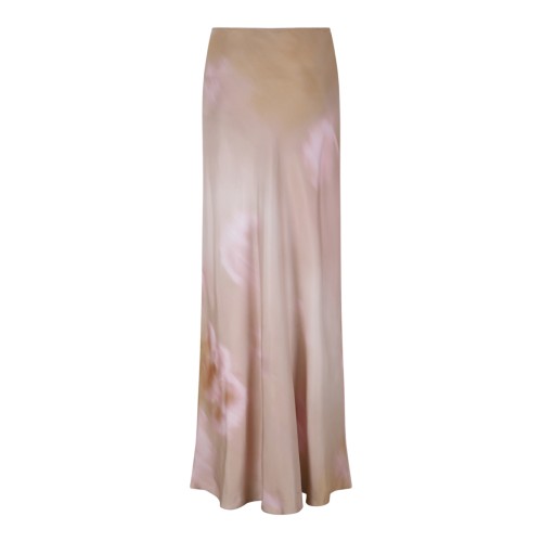 Fabiana Filippi Blush Pink Floral Satin Maxi Skirt. 2