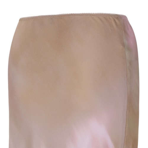 Fabiana Filippi Blush Pink Floral Satin Maxi Skirt.