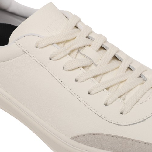 BOSS x David Beckham White Leather Sneakers.