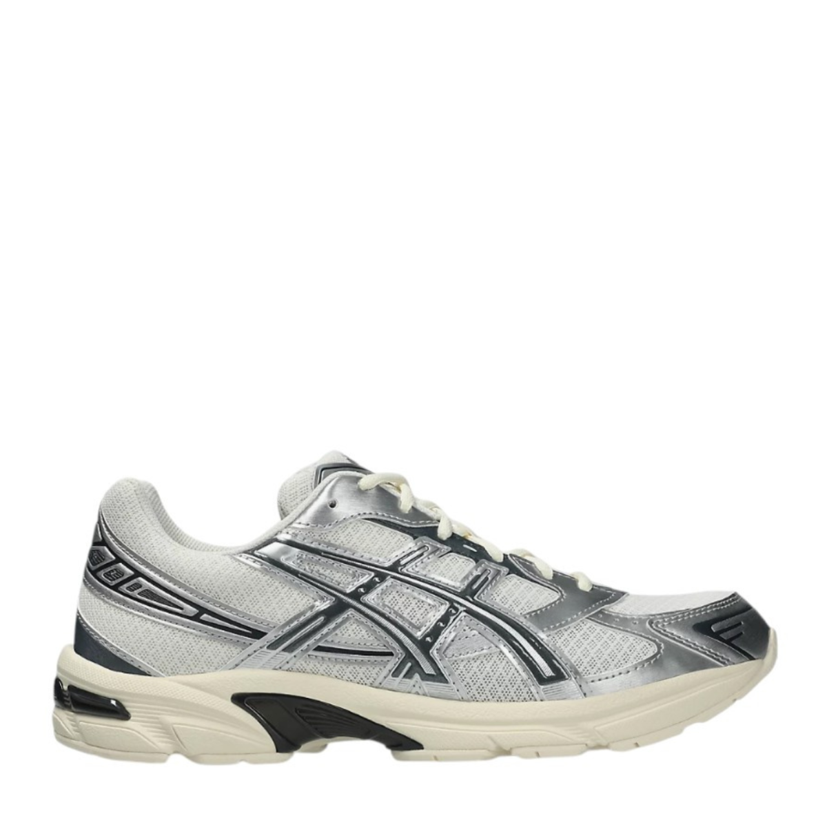 Asics Silver and Grey Technical Running Sneakers.