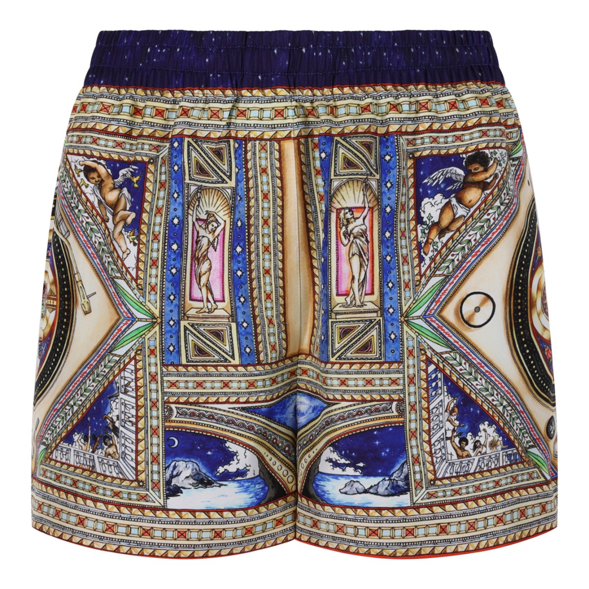 Casablanca Multicolor Printed Silk Shorts.