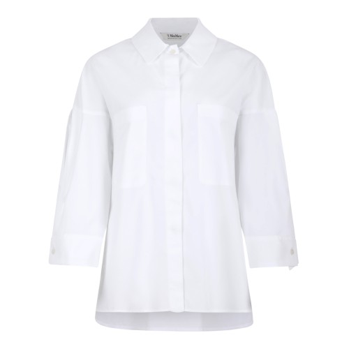 Max Mara White Cotton Poplin Shirt.