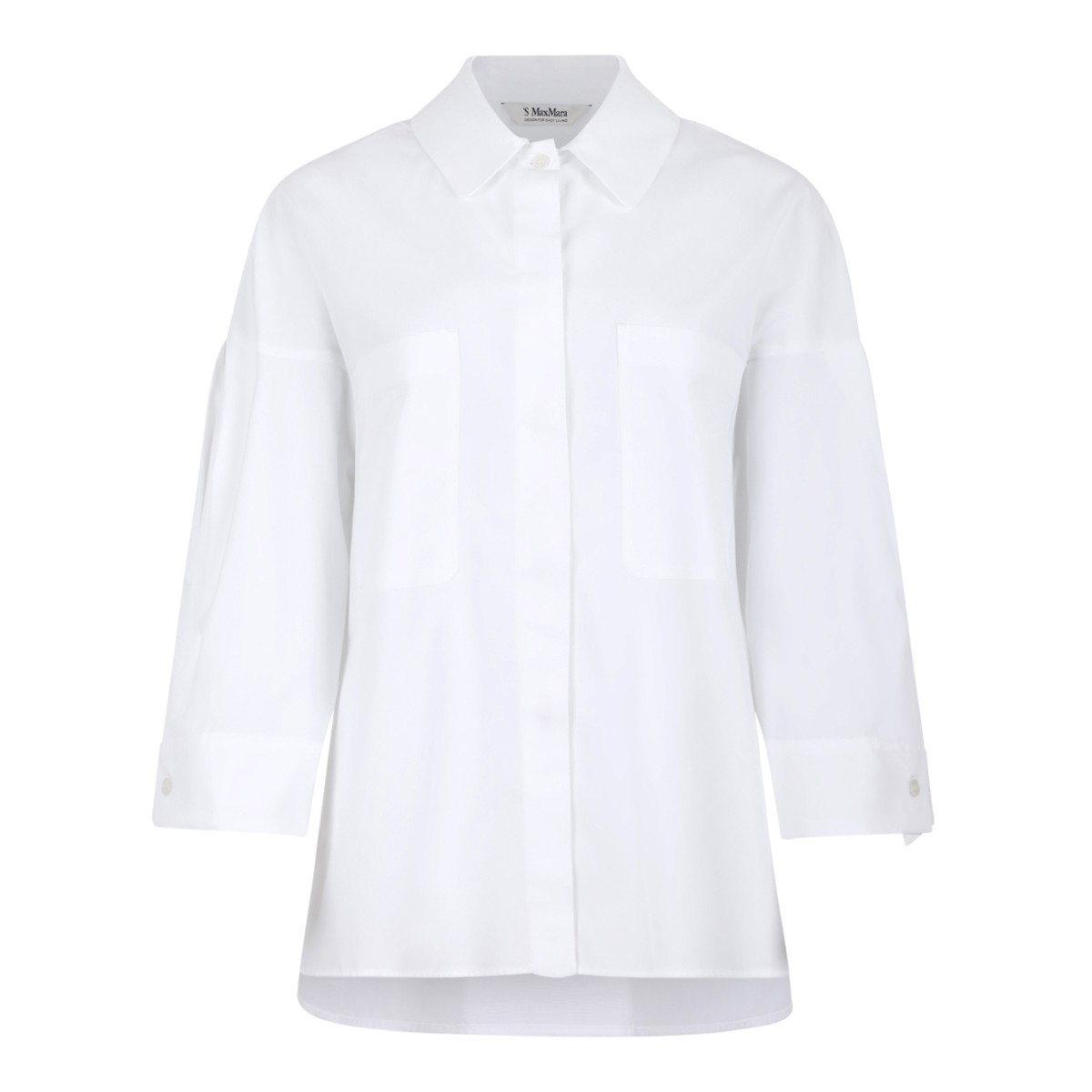 Max Mara White Cotton Poplin Shirt.