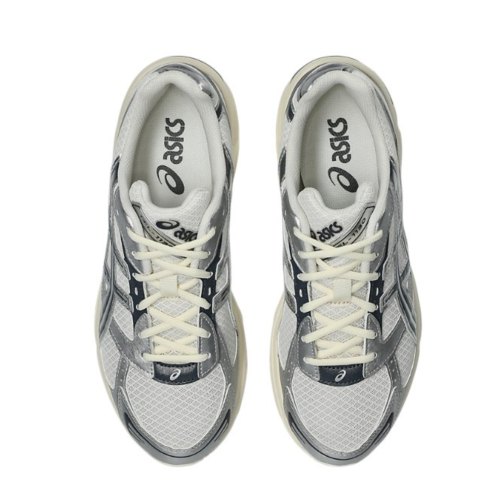 Asics Silver and Grey Technical Running Sneakers.