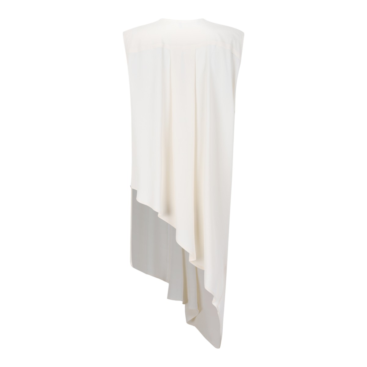 Fabiana Filippi White Asymmetric Draped Top.  
