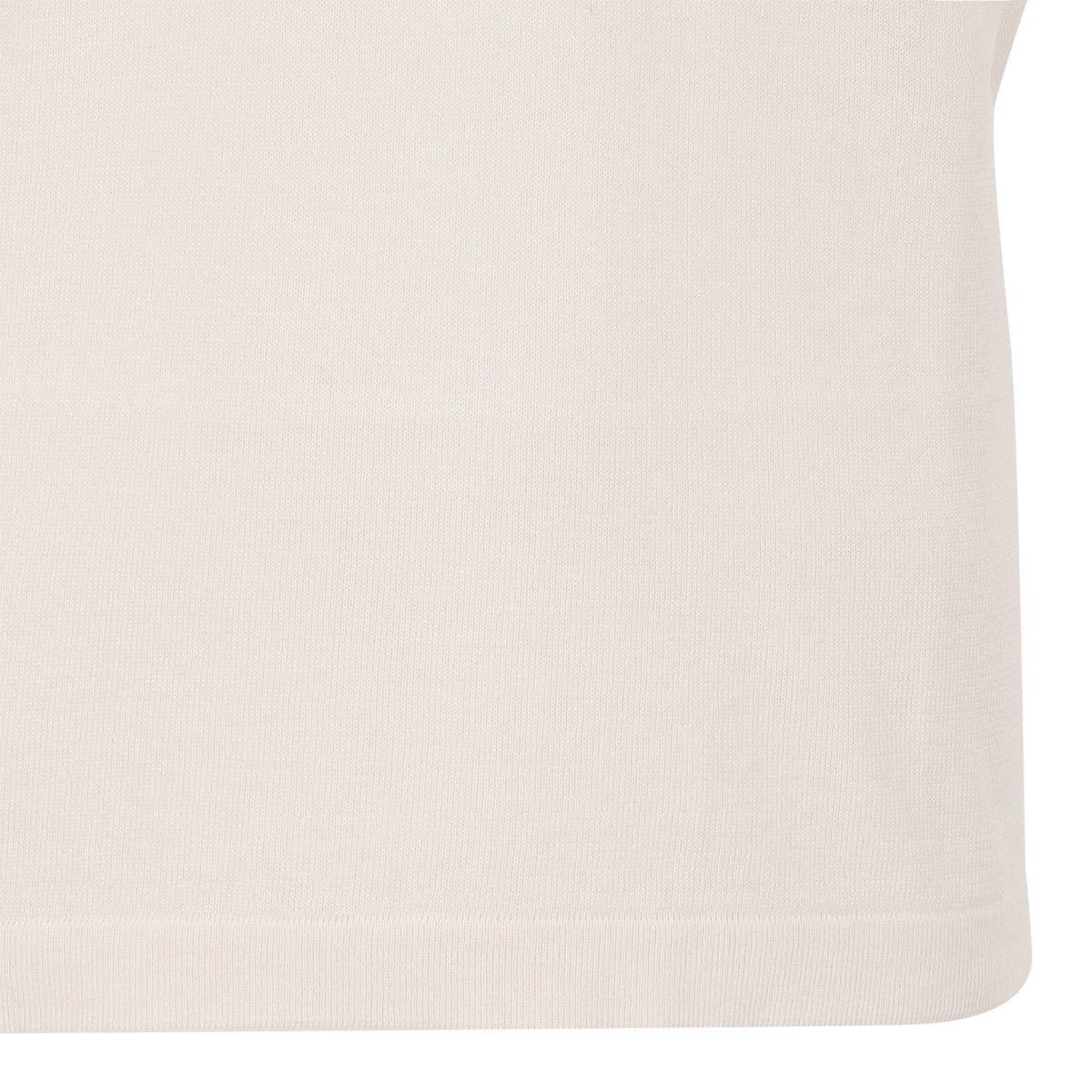 Fabiana Filippi Cream Sleeveless V-Neck Knit Top.  