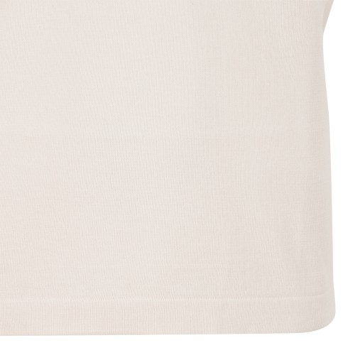 Fabiana Filippi Cream Sleeveless V-Neck Knit Top.  