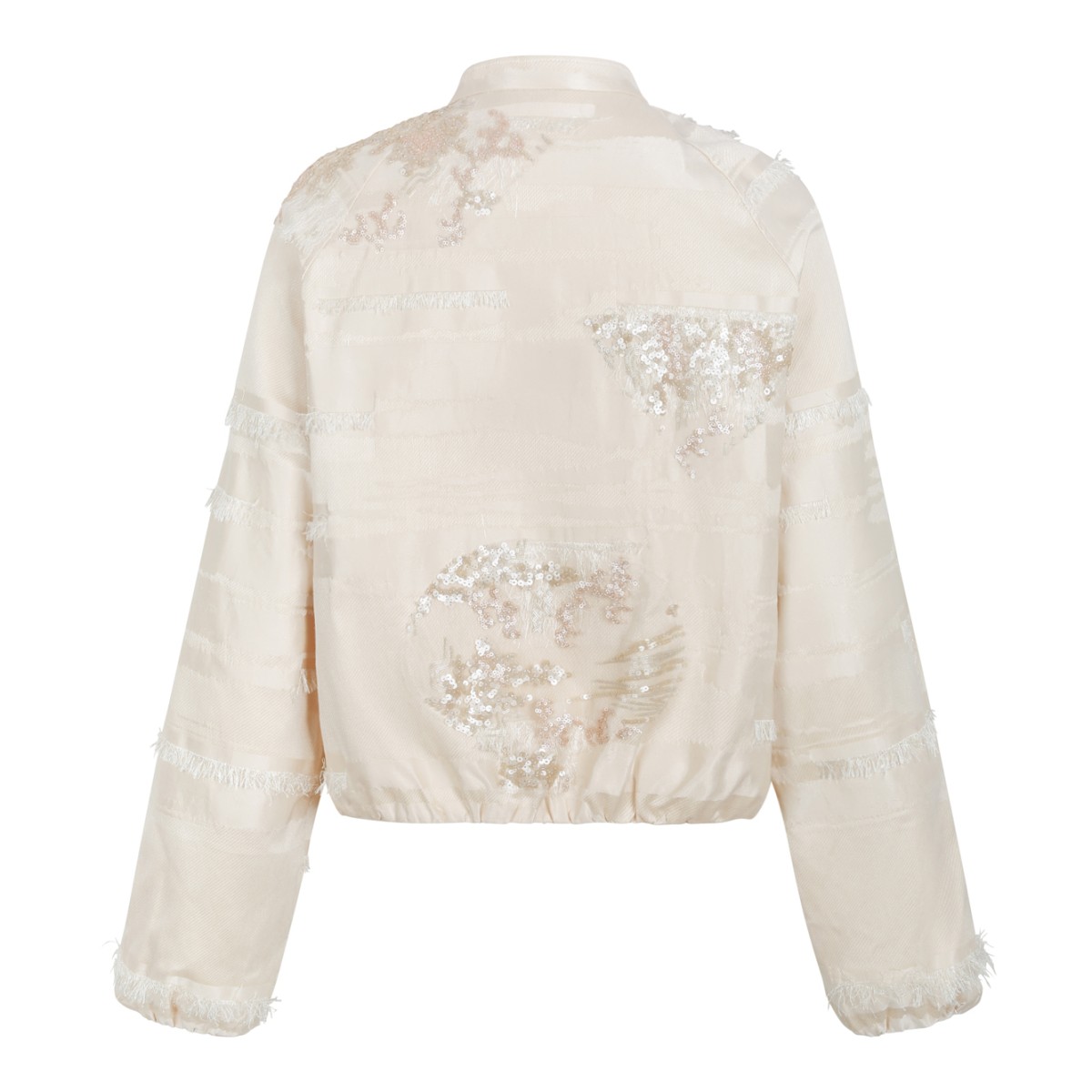 Hui Milano Ivory Embroidered Lightweight Jacket.