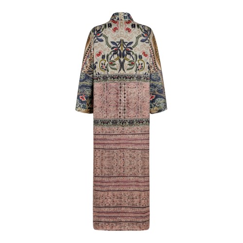 Hui Milano Multicolor Embroidered Long Coat Dress. 2