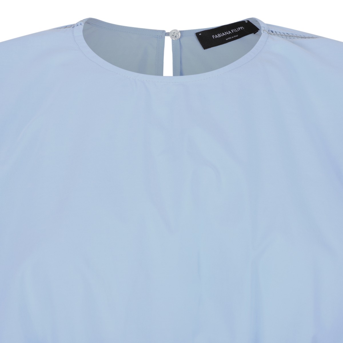 Fabiana Filippi Light Blue Gathered Midi Dress. 
