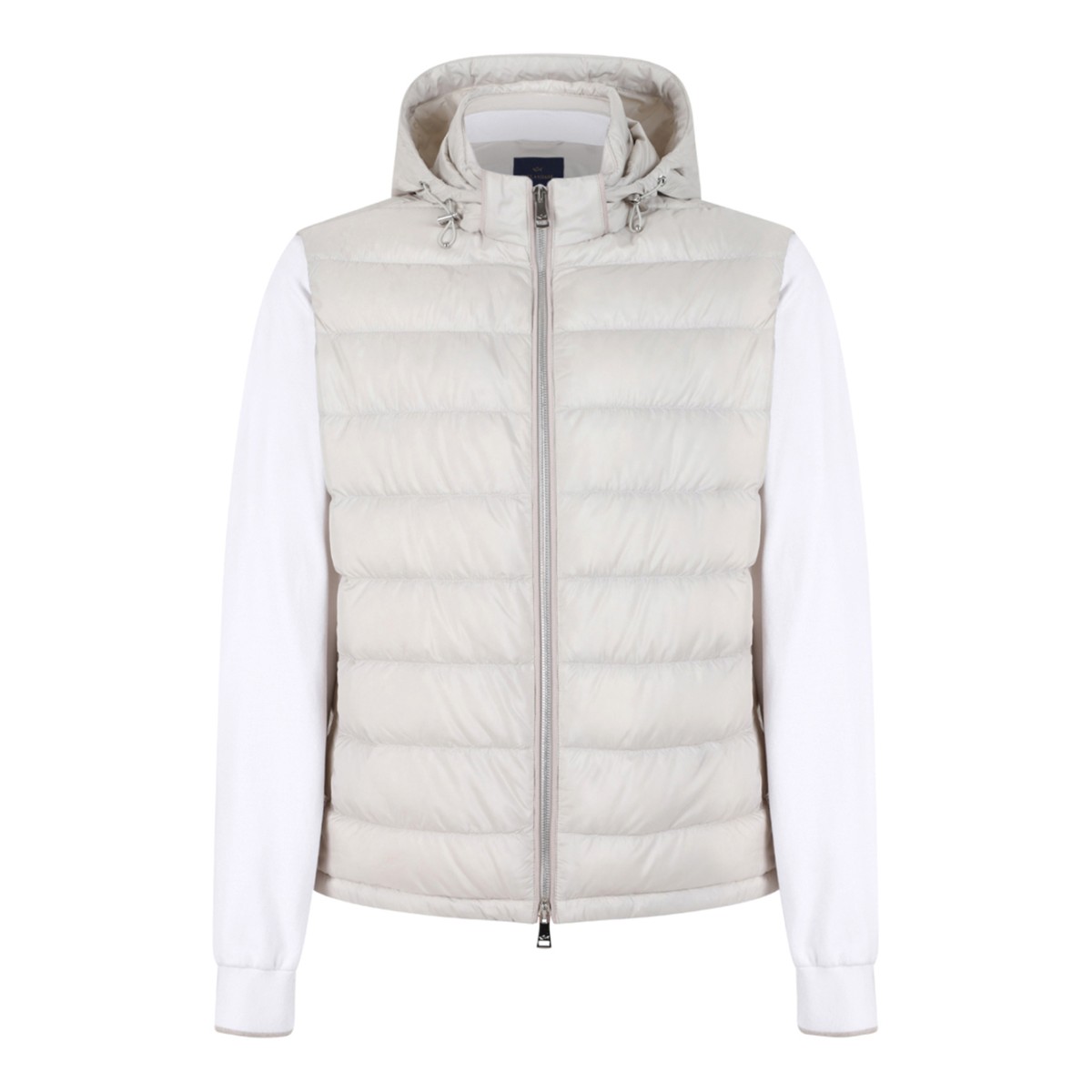 Paul & Shark White Hybrid Hooded Down Jacket.