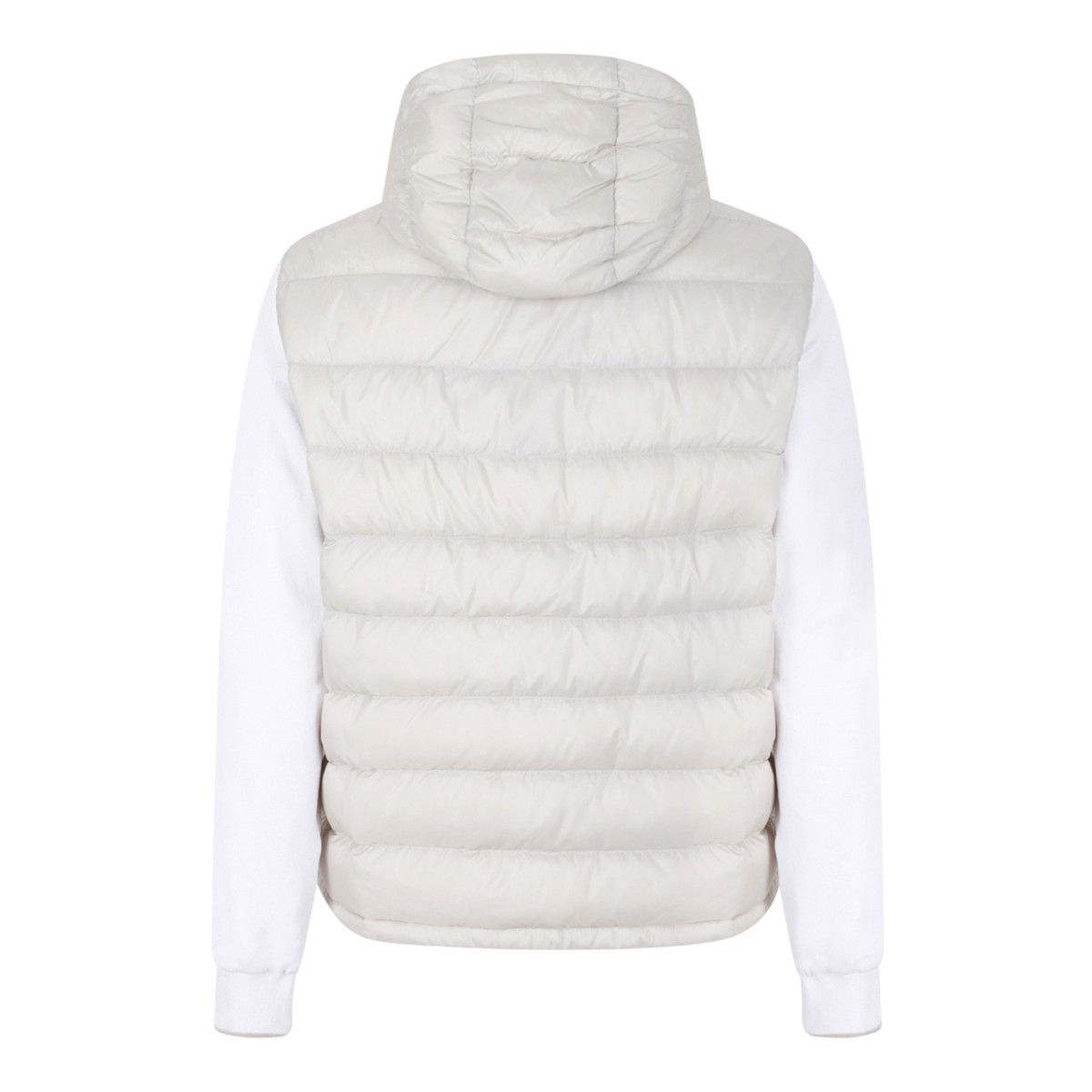 Paul & Shark White Hybrid Hooded Down Jacket.