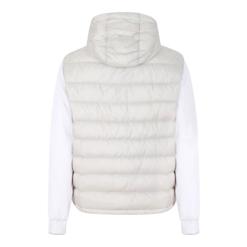 Paul & Shark White Hybrid Hooded Down Jacket.