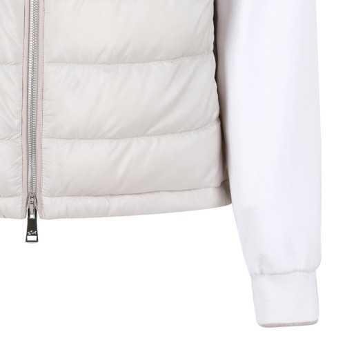 Paul & Shark White Hybrid Hooded Down Jacket.