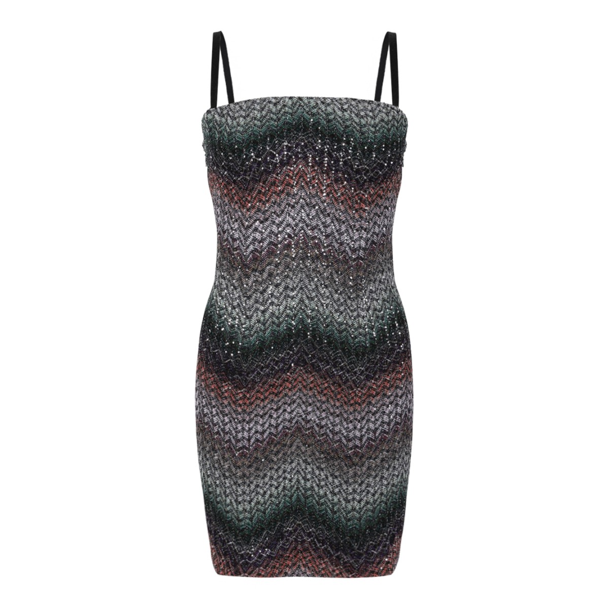 Missoni Multicolor Zigzag Knit Mini Dress.