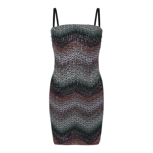 Missoni Multicolor Zigzag Knit Mini Dress.
