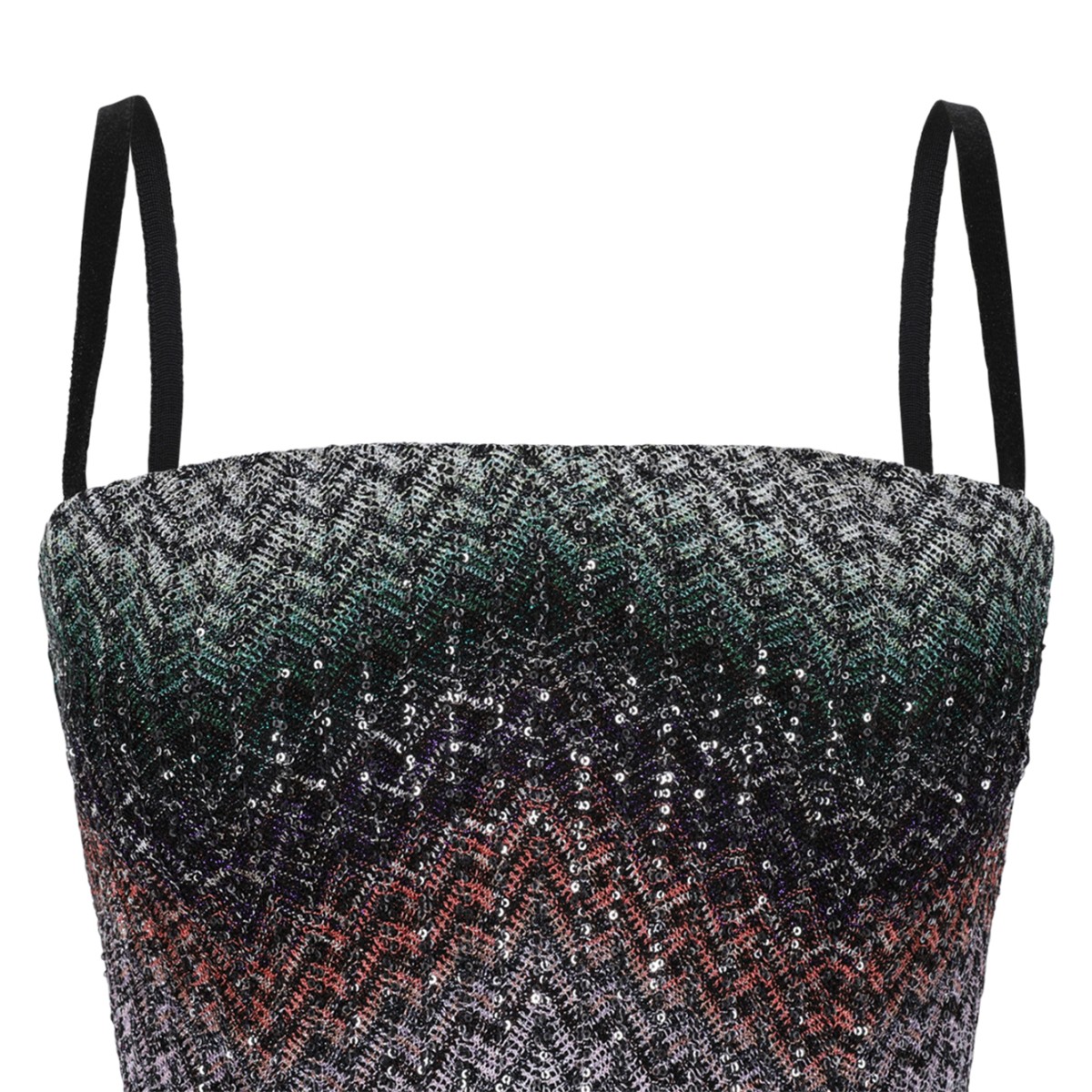 Missoni Multicolor Zigzag Knit Mini Dress.