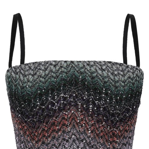 Missoni Multicolor Zigzag Knit Mini Dress.