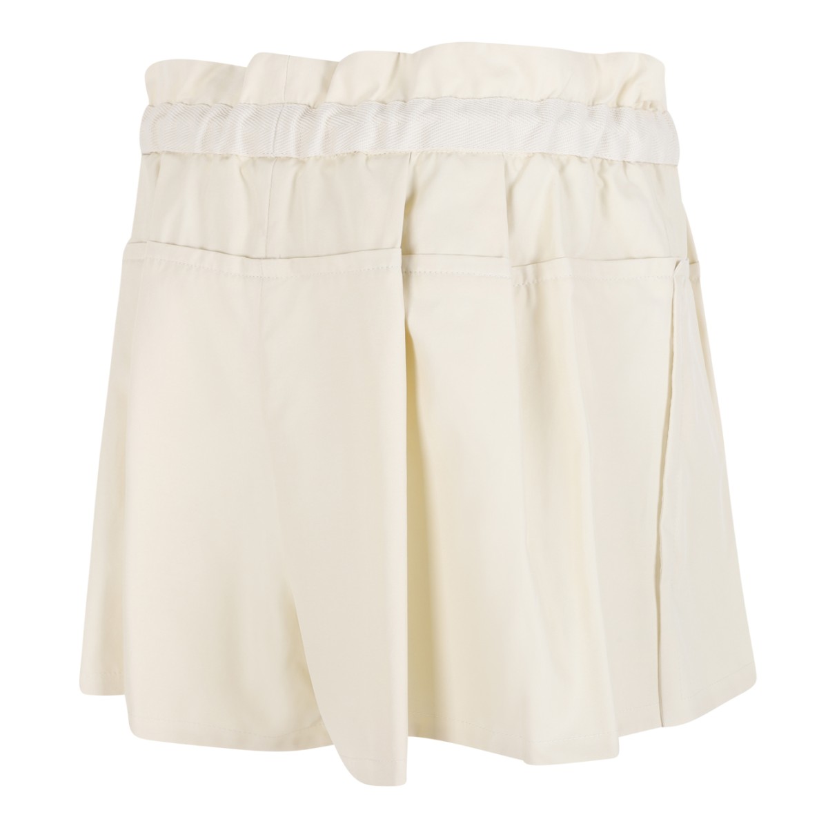 Moncler Cream Drawstring Shorts. 