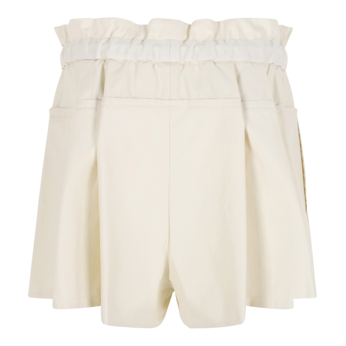 Moncler Cream Drawstring Shorts. 