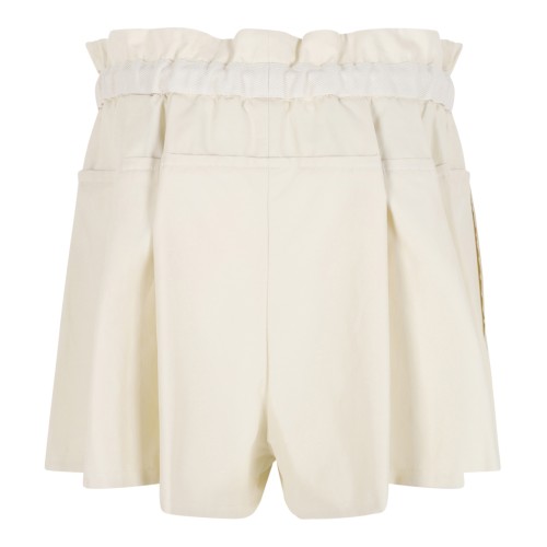 Moncler Cream Drawstring Shorts. 