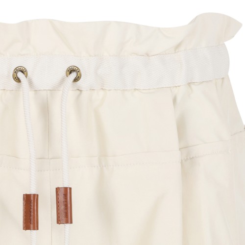 Moncler Cream Drawstring Shorts. 