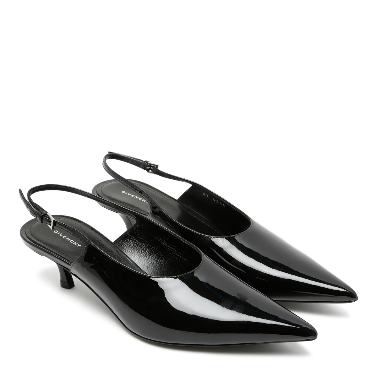 Givenchy Black Patent Leather Slingback Pumps.  