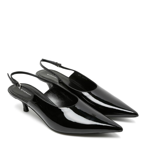 Givenchy Black Patent Leather Slingback Pumps.  