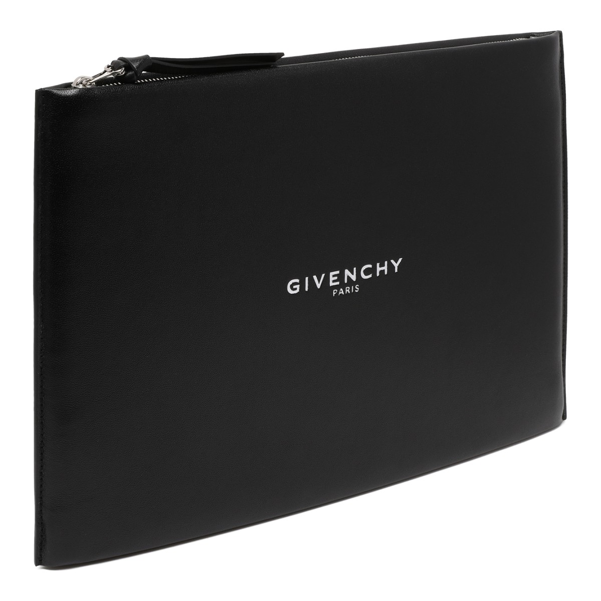 Givenchy Black Leather Logo Pouch. 