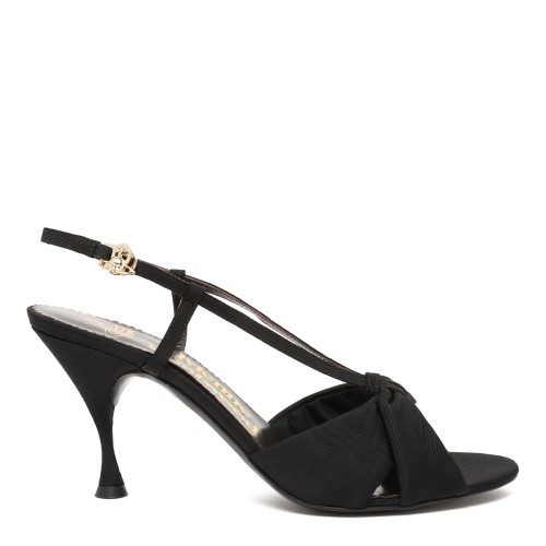 Vivienne Westwood Black Satin Slingback Sandals.