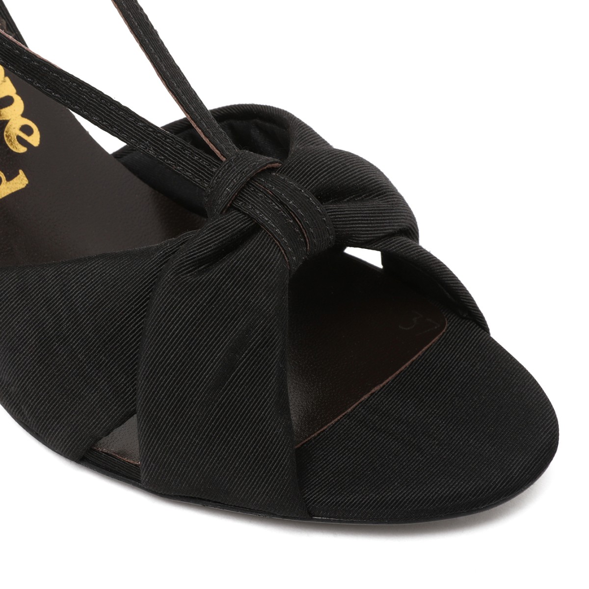 Vivienne Westwood Black Satin Slingback Sandals.