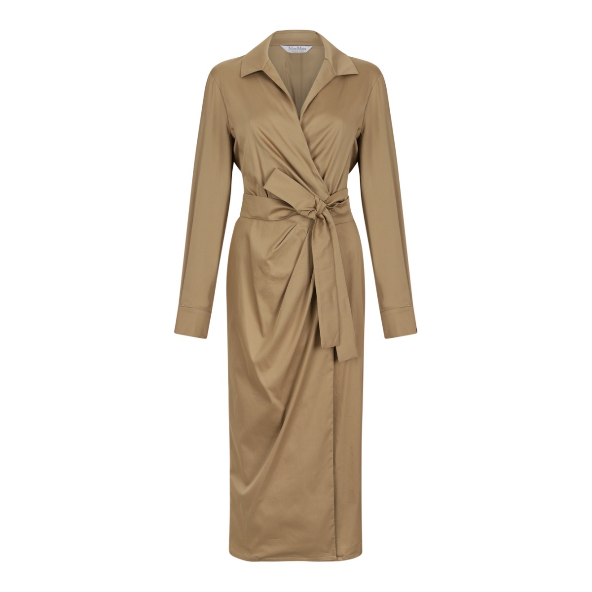 Max Mara Camel Wrap Midi Dress.