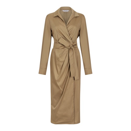 Max Mara Camel Wrap Midi Dress.