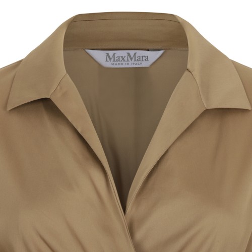 Max Mara Camel Wrap Midi Dress.