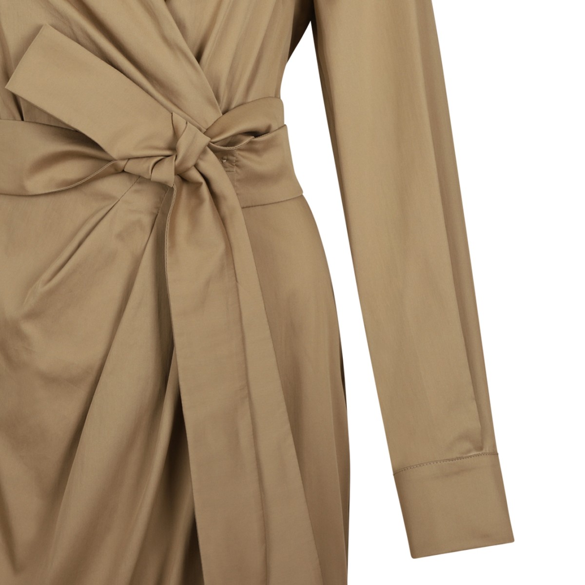 Max Mara Camel Wrap Midi Dress.