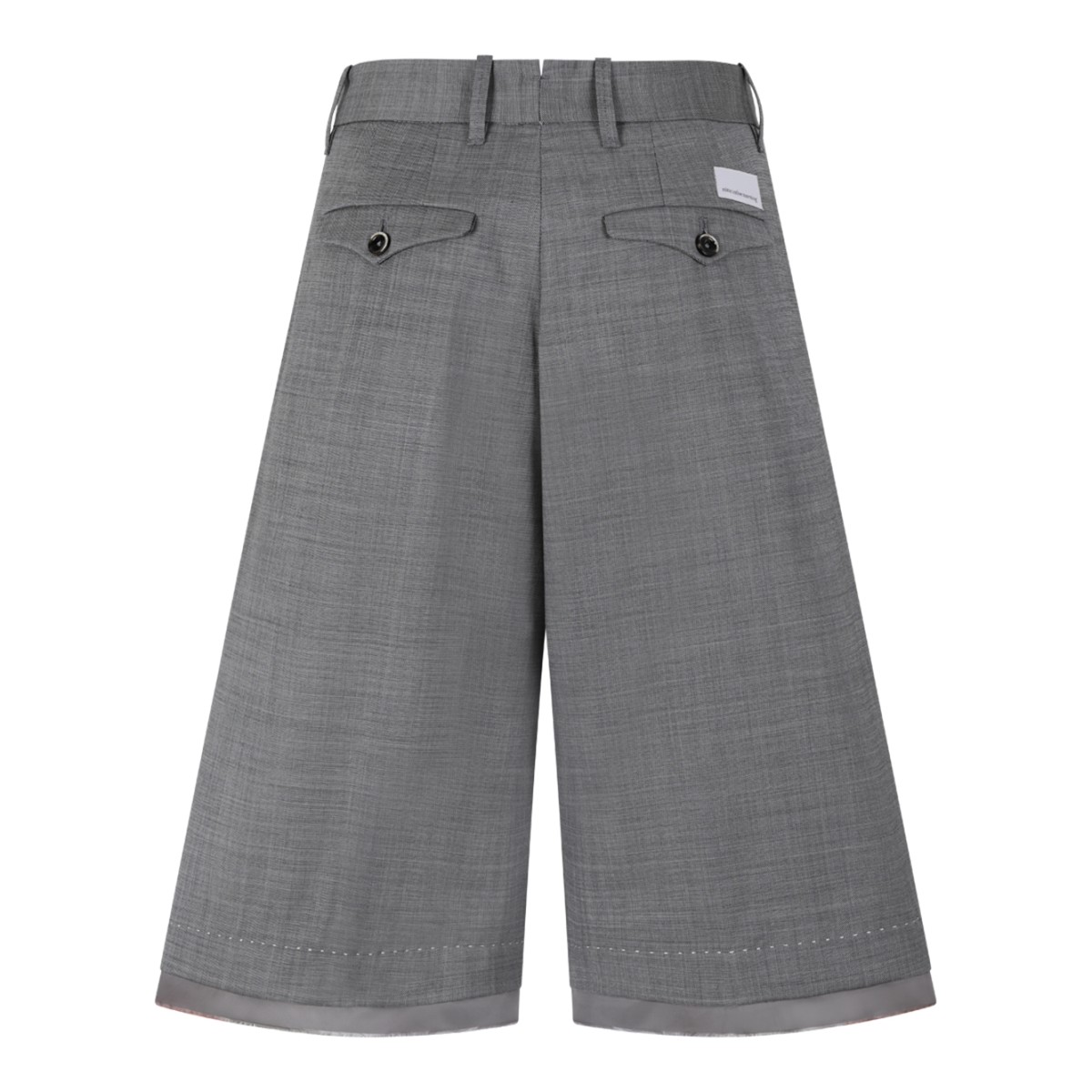 Nine In The Morning Grey Tailored Wide-Leg Bermuda Shorts.