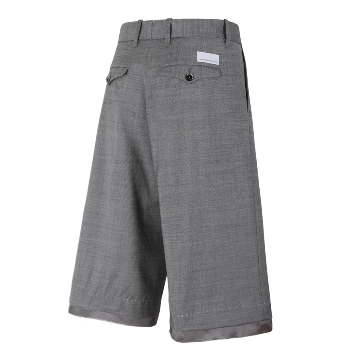 Nine In The Morning Grey Tailored Wide-Leg Bermuda Shorts.