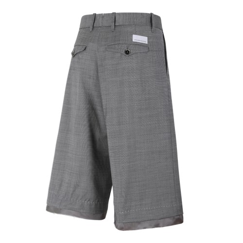 Nine In The Morning Grey Tailored Wide-Leg Bermuda Shorts.