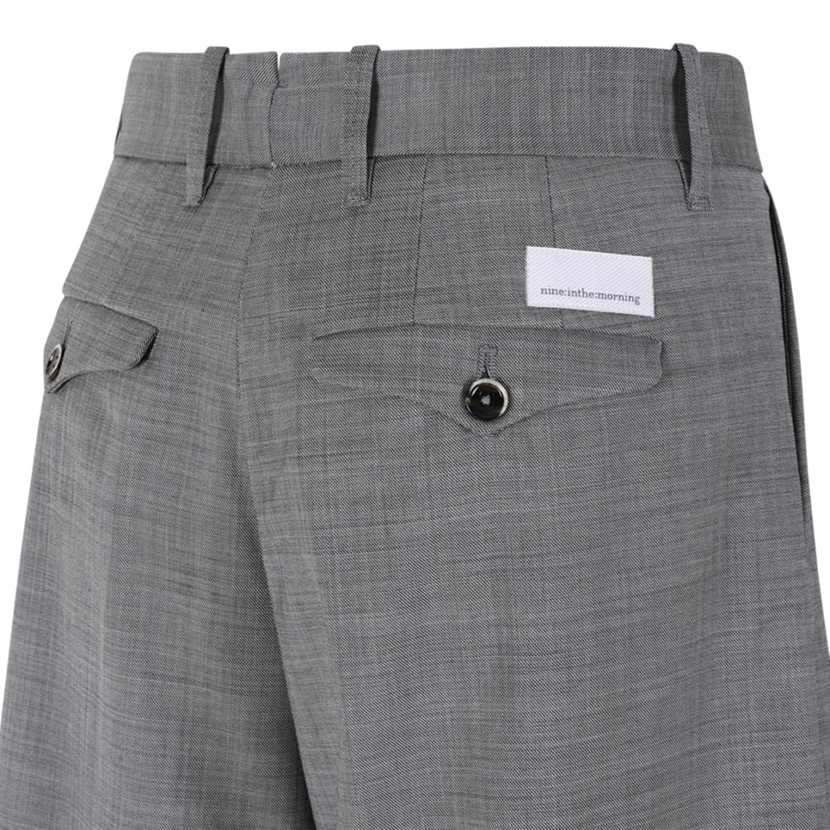 Nine In The Morning Grey Tailored Wide-Leg Bermuda Shorts.