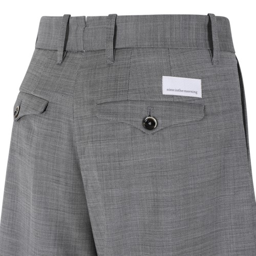 Nine In The Morning Grey Tailored Wide-Leg Bermuda Shorts.